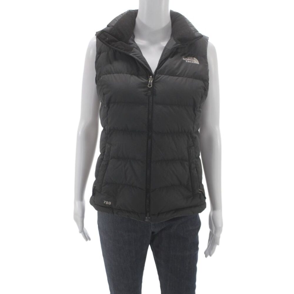 The North Face Womens Puffer Jacket Black Polyester Zip Sleeveless Size S